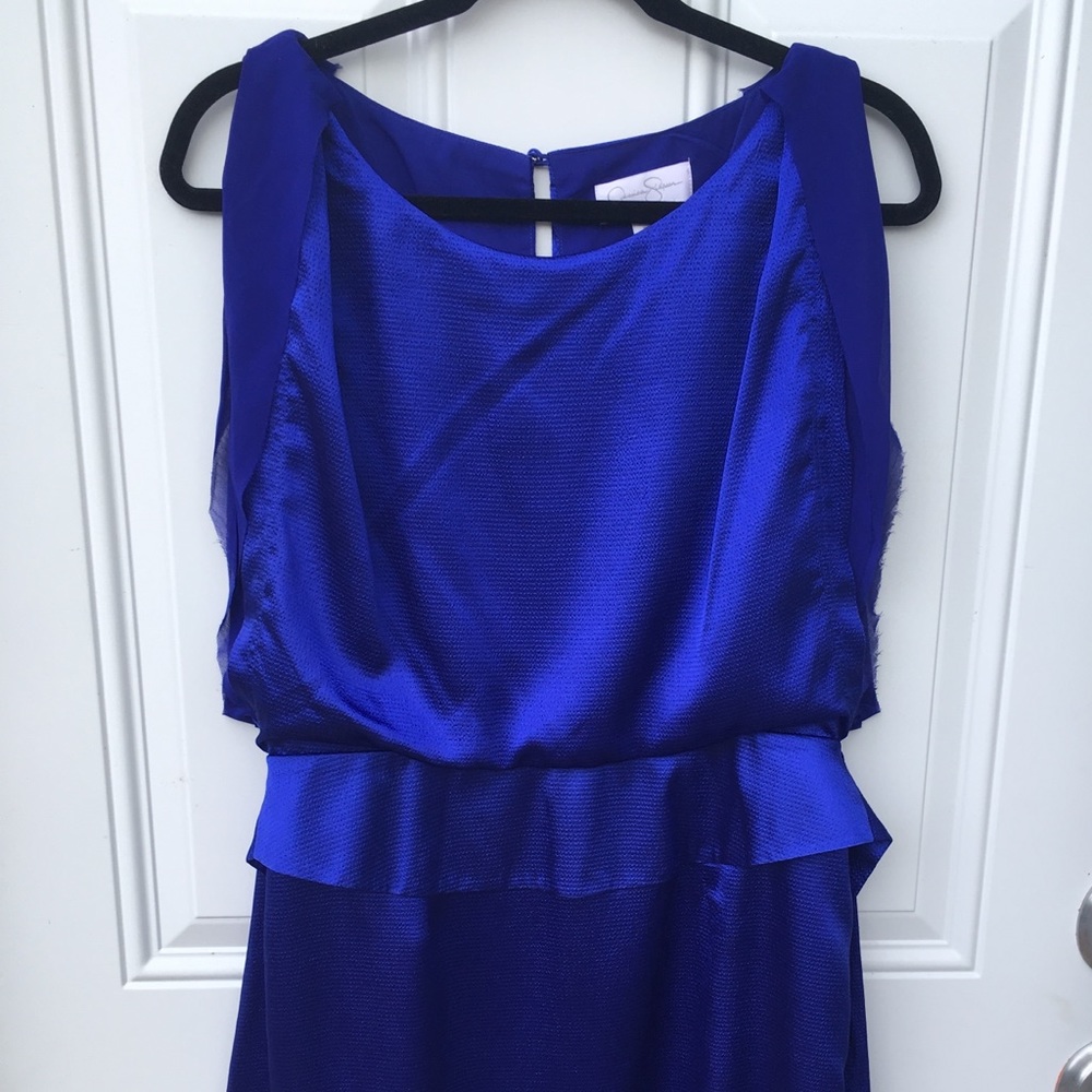 Jessica Simpson blue silky dress